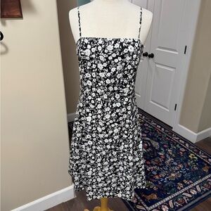 Ann Taylor Black and White Floral Mini Dress